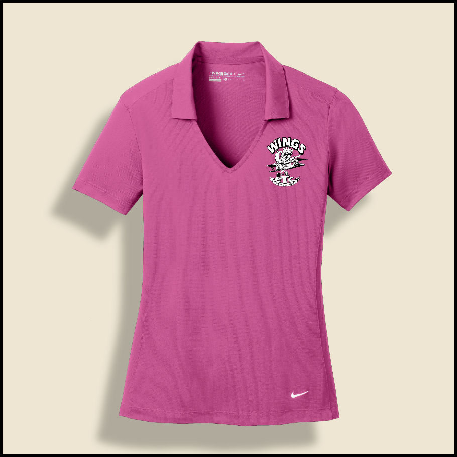 Pink Fire Ladies Wings Etc. Dri Fit Polo