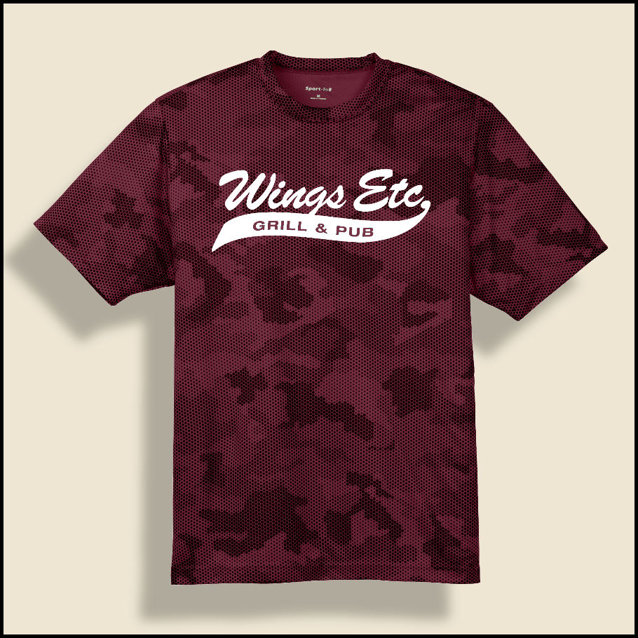 Maroon Wings Etc. 100% Poly Camo T-Shirt