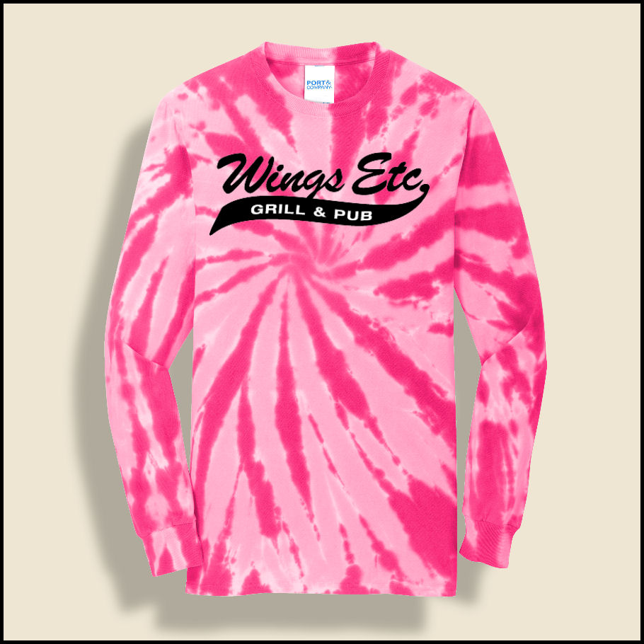 Pink Wings Etc. Long Sleeve Tie Dyed T-Shirt