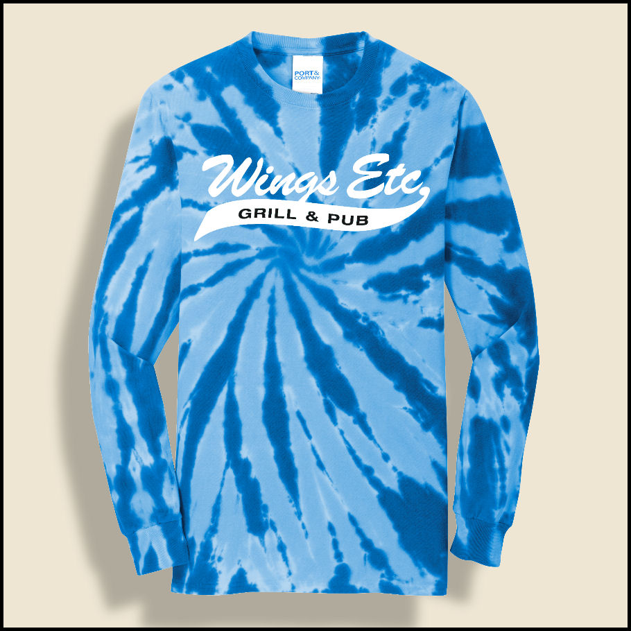 Royal Blue Wings Etc. Long Sleeve Tie Dyed T-Shirt