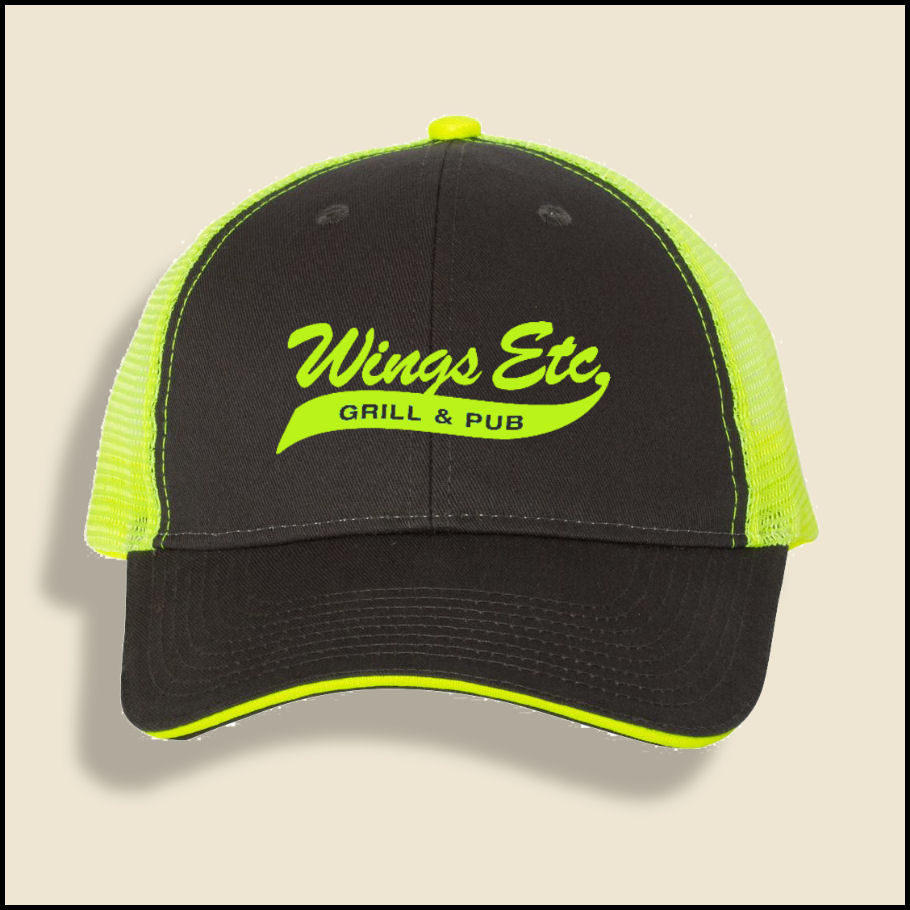 Charcoal/Neon Green Wings Etc. Trucker Hat