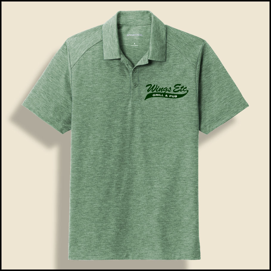 Forest Green Heather Wings Etc. Triblend Polo
