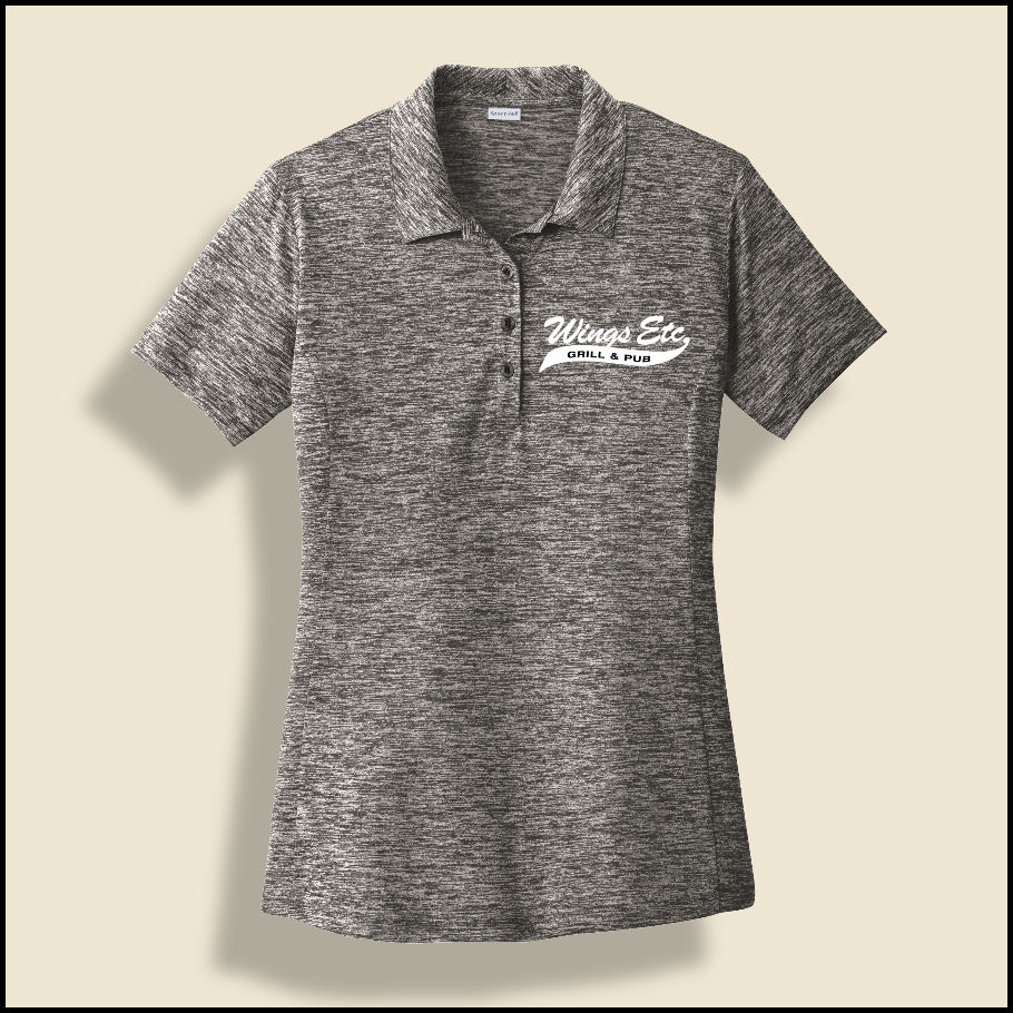 Black Electric Ladies Wings Etc. Polo