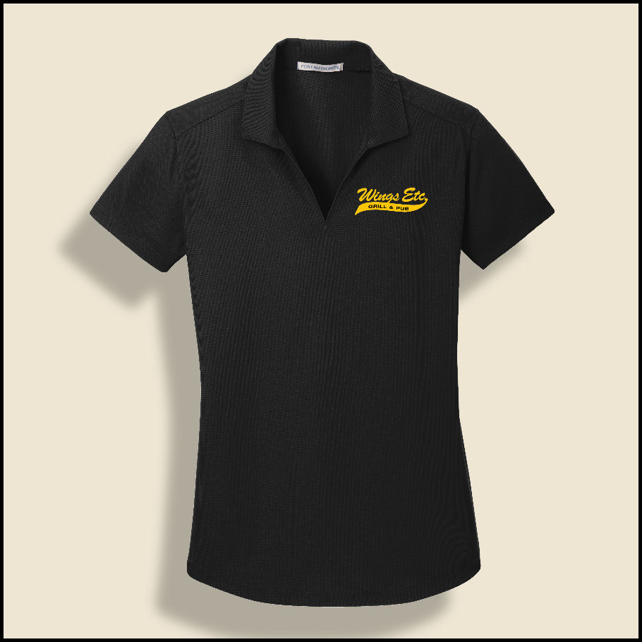 Black Ladies Wings Etc. Grid Polo