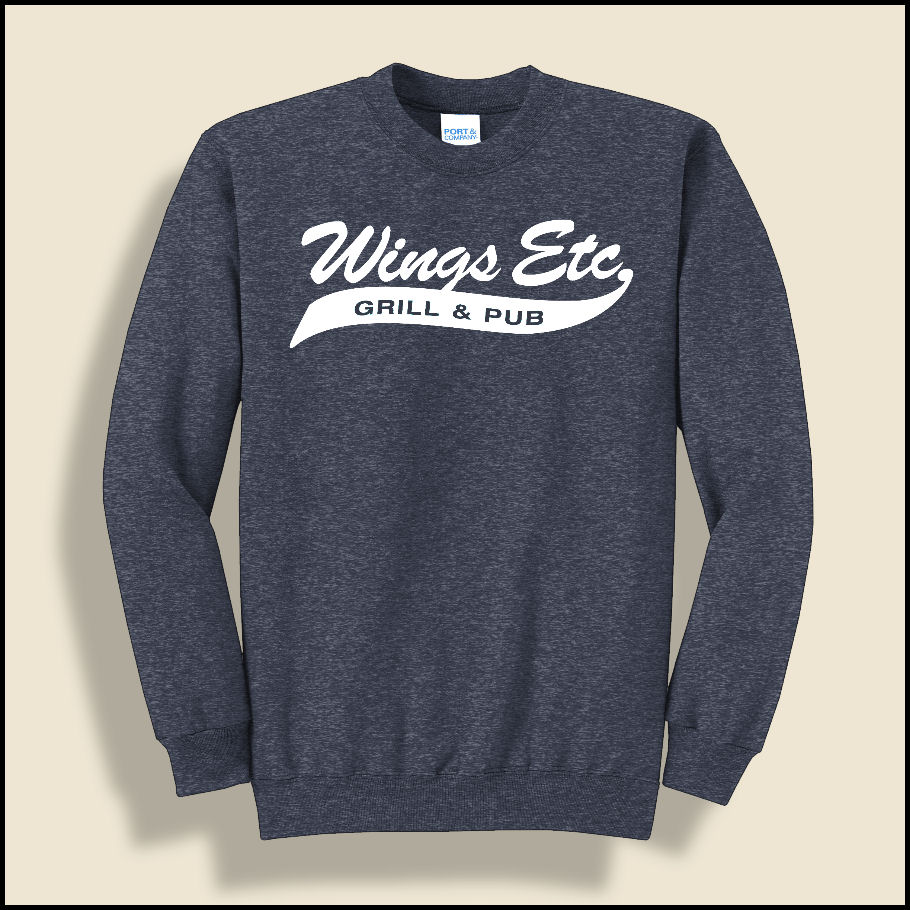 Heather Navy Wings Etc. Crewneck Sweatshirt