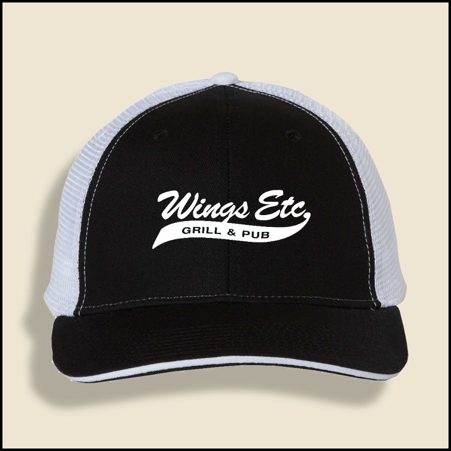 24 - Black/White Wings Etc. Trucker Hat