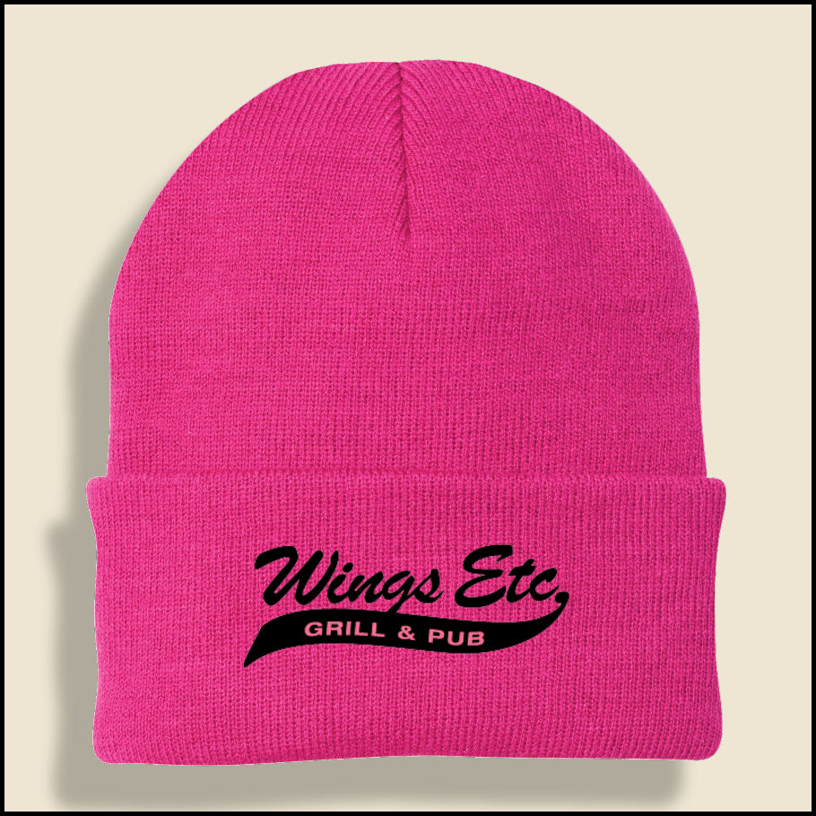 Neon Pink Wings Etc. Knit Cap